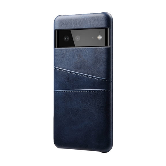 ELEHOLD for Google Pixel 6a Case, Google Pixel 6a Wallet Case with Credit Card Holder, Slim PU Leather Hard Card Pocket Back Cover Shockproof Protective Case,Blue