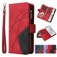 thumbnail image 1 of ELEHOLD for Google Pixel 7 Case, Pixel 7 Wallet Case for Women Men with 9 Credit Card Holder Zipper Purse PU Leather Strap Wristlet Protective Phone Cover,Red, 1 of 5