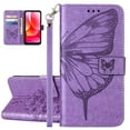 thumbnail image 1 of ELEHOLD for Google Pixel 7 Case Wallet with Wrist Strap, Butterfly Embossed PU Leather Folio Flip Case with Magnetic Closure Credit Card Holder Kickstand,Purple, 1 of 6
