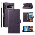thumbnail image 1 of ELEHOLD for Google Pixel 7 Pro Flip Folio Wallet Case with Credit Card Holders Magnetic Clasp Kickstand Function Wrist Lanyard Premium PU Leather Shockproof Protective Cover,purple, 1 of 8