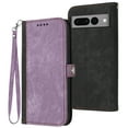 thumbnail image 1 of ELEHOLD for Google Pixel 7 Pro Wallet Case with Detachable Wrist Strap Handbag, Luxury PU Leather Flip Soft TPU Built-in Magnetic Card Slots Kickstand Function Shockproof Protective Cover Case,Purple, 1 of 9