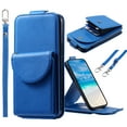 thumbnail image 1 of ELEHOLD for Google Pixel 7 Pro Wallet Crossbody Case Premium PU Leather Organ Card Slots Magnetic Closure Detachable Wrist Lanyard Shoulder Strap Flip Shockproof Google Pixel 7 Pro Cover,Blue, 1 of 8