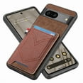 thumbnail image 1 of ELEHOLD for Google Pixel 7 Pro, Wallet Phone Case,Slim Leather Shockproof Lens Protector with Card Slot Anti-Scratch Case Cover,Support Magnetic Car Mount, brown, 1 of 1