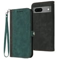 thumbnail image 1 of ELEHOLD for Google Pixel 7 Wallet Case with Detachable Wrist Strap Handbag, Luxury PU Leather Flip Soft TPU Built-in Magnetic Card Slots Kickstand Function Shockproof Protective Cover Case,Darkgreen, 1 of 9