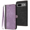 thumbnail image 1 of ELEHOLD for Google Pixel 7 Wallet Case with Detachable Wrist Strap Handbag, Luxury PU Leather Flip Soft TPU Built-in Magnetic Card Slots Kickstand Function Shockproof Protective Cover Case,Purple, 1 of 9