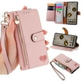 thumbnail image 1 of ELEHOLD for Google Pixel 7 Wallet Case, PU Leather Flip Folio Case with 7 Card Holders Zipper Pocket RFID Blocking Kickstand Shockproof TPU Inner Shell Phone Cover for Google Pixel 7,Pink, 1 of 8