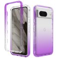 thumbnail image 1 of ELEHOLD for Google Pixel 8 Clear Case,Gradient Clear Shockproof Flexible Bumper Transparent Non-Yellowing Slim Lightweight 2 in 1 Protective Case for Google Pixel 8,Purple, 1 of 6