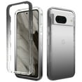 thumbnail image 1 of ELEHOLD for Google Pixel 8 Clear Case,Gradient Clear Shockproof Flexible Bumper Transparent Non-Yellowing Slim Lightweight 2 in 1 Protective Case for Google Pixel 8,Black, 1 of 6