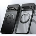 thumbnail image 1 of ELEHOLD for Google Pixel 8 Pro Clear Case, with 360° Rotatation Ring Holder Kickstand Mag safe Compatible Shockproof Anti-Scratch Phone Case for Google Pixel 8 Pro, Black, 1 of 8