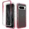 thumbnail image 1 of ELEHOLD for Google Pixel 8 Pro Clear Case,Gradient Clear Shockproof Flexible Bumper Transparent Non-Yellowing Slim Lightweight 2 in 1 Protective Case for Google Pixel 8 Pro,Red, 1 of 6