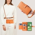 thumbnail image 1 of ELEHOLD for Google Pixel 8 Pro Wallet Case Crossbody, Zipper Phone Case with Card Holder Large Capacity Wrist Strap Leather Purse Cover for Women Men for Google Pixel 8 Pro,Orange, 1 of 1