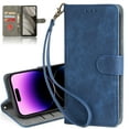 thumbnail image 1 of ELEHOLD for Google Pixel 8 Pro Wallet Case with RFID Blocking Card Holder,Pixel 8 Pro Case Wallet with Wristlet Strap Durable PU Leather Magnetic Flip Folio Shockproof Cover for Women Men,Blue, 1 of 4