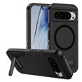 thumbnail image 1 of ELEHOLD for Google Pixel 8A Case,Compatible with Mag Safe Accessory,Magnetic Heavy Duty Drop Protection Invisible Kickstand Rugged Military-Grade Protective Phone Case ,Black, 1 of 7