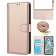thumbnail image 1 of ELEHOLD for Google Pixel 9 / 9 Pro Case, Magnetic Stand Soft Leather Credit Card Slots Cash Pockets Flip Protective Case with Crossbody Strap for for Google Pixel 9 / 9 Pro,Rosegold, 1 of 8