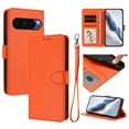 thumbnail image 1 of ELEHOLD For Google Pixel 9 Pro XL Flip PU Leather Wallet Case with Credit Card Slot RFID Blocking Kickstand Shock-Absorbent TPU Magnetic Protective Cover With Lanyard ,Orange, 1 of 12
