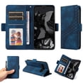 thumbnail image 1 of ELEHOLD For Google Pixel 9 Pro XL Leather Wallet Phone Case, Embossed Diamond Folio Flip Cover, Card Holder Cash Slot, Stand Support, Wrist Strap Lanyard -Blue, 1 of 11