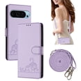 thumbnail image 1 of ELEHOLD for Google Pixel 9 Pro XL Wallet Case, Cute Embossed Cat PU Leather RFID Blocking Credit Card Slot Kickstand Shockproof Case with Crossbody Strap for Google Pixel 9 Pro XL,Purple, 1 of 11