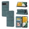thumbnail image 1 of ELEHOLD Hand Strap PU Leather Wallet Case for Google Pixel 7 Pro 6.7 inch  Ultra slim Soft TPU Magnetic Clasp Flip Folio with Kickstand Shockproof Case for Man Women Case Cover,,Darkgreen, 1 of 9