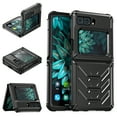 thumbnail image 1 of ELEHOLD Heavy Duty Armored Case for Motorola Moto Razr 2022 Full Body Protection Flip Hard Shell Shockproof Anti-Scratch Rugged Case Support Wireless Charging, Black, 1 of 6