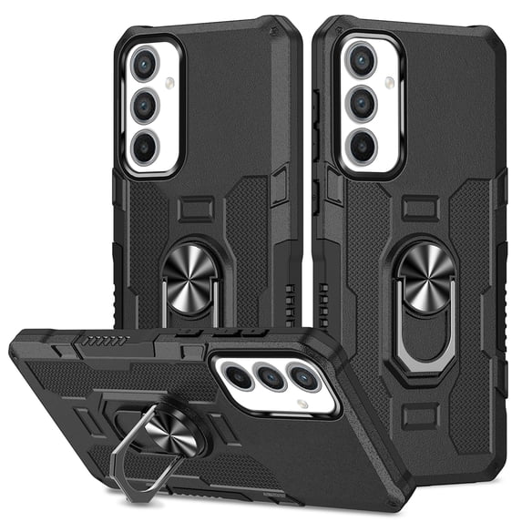 ELEHOLD Heavy Duty Case for Samsung Galaxy A54 5G Rugged Case, 360° Rotating Ring Holder Kickstand Support Magnetic Car Mount Full Body Shockproof Protective Case -Black