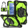 thumbnail image 1 of ELEHOLD Heavy Duty Case for Samsung Galaxy Tab A9 Plus 11.0" (2023), 3-Layer Rugged 360 Rotating Kickstand Handle Grip Shoulder Strap Kids Friendly Shockproof Case for Galaxy Tab A9+,Black+Green, 1 of 9