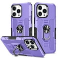 thumbnail image 1 of ELEHOLD Heavy Duty Case for iPhone 15 Pro Max Rugged Case, 360° Rotating Ring Holder Kickstand Support Magnetic Car Mount Shockproof Protective Case for iPhone 15 Pro Max - Purple, 1 of 10