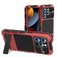 thumbnail image 1 of ELEHOLD Heavy Duty Case for iPhone 15 Pro,Rugged Military Grade Shockproof Case,with Screen Protector Built-in Hidden Foldable Kickstand Metal Back Cover Case for iPhone 15 Pro 6.1" - Red, 1 of 10
