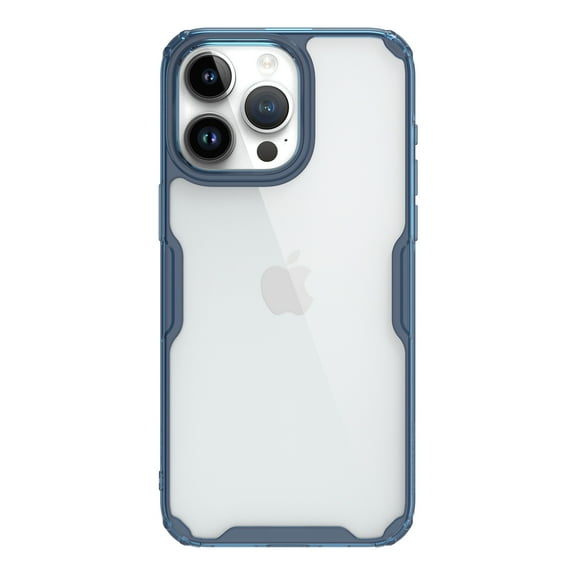 ELEHOLD Heavy Duty Clear Case for iPhone 15 Pro Max Transparent Crystal Clear Hard PC Back TPU Bumper Slim Thin Lightweight Shockproof Scratch Resistant Case for iPhone 15 Pro Max,Blue