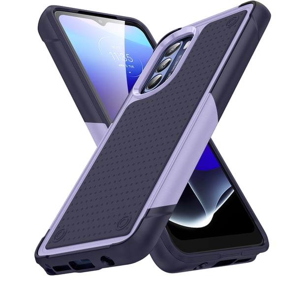 ELEHOLD Heavy Duty Rugged Case for Motorola Moto G Stylus 5G(2022),Hybrid PC +TPU Full Body Protective Shockproof Anti-Scratch Non-Slip Case for Moto G Stylus 5G(2022),Lightpurple
