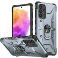 thumbnail image 1 of ELEHOLD Heavy Duty Rugged Case for  Samsung Galaxy A33 5G,360° Rotation Ring Holder Kickstand Function Anti-Slip Work with Magnetic Car Mount Shockproof Protective Case,Gray, 1 of 7