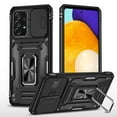 thumbnail image 1 of ELEHOLD Heavy Duty Rugged Case for Samsung Galaxy A53 5G Full Body Protection with Camera Lens Cover Magnetic Metal Ring Holder Kickstand Anti-Scratch Shockproof Case,Black, 1 of 7