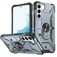 thumbnail image 1 of ELEHOLD Heavy Duty Rugged Case for Samsung Galaxy S21 FE,360° Rotation Ring Holder Kickstand Function Anti-Slip Work with Magnetic Car Mount Shockproof Protective Case,Gray, 1 of 1
