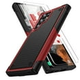 thumbnail image 1 of ELEHOLD Heavy Duty Rugged Case for Samsung Galaxy S24,Hybrid Hard PC +TPU Full Protective Shockproof Anti-Scratch Case with 2 Pack Tempered Glass Screen Protector for Samsung Galaxy S24,red, 1 of 8