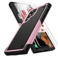 thumbnail image 1 of ELEHOLD Heavy Duty Rugged Case for Samsung Galaxy S24,Hybrid Hard PC +TPU Full Protective Shockproof Anti-Scratch Case with 2 Pack Tempered Glass Screen Protector for Samsung Galaxy S24,pink, 1 of 8