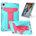 thumbnail image 1 of ELEHOLD Heavy Duty Rugged Case for Samsung Galaxy Tab A9 Plus 11 Inch (SM-X210/X215/X216/X218), Built-in Hidden Kickstand Shockproof Silicone Case Hybrid PC Cover for Galaxy Tab A9+,Mint + Rose, 1 of 5