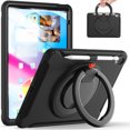 thumbnail image 1 of ELEHOLD Heavy Duty Rugged Case for iPad 10th Gen 10.9" (2022) Three-Layer Protection Foldable 360° Rotating Kickstand Portable Handle Grip Shockproof Case for Kids Adult,Black, 1 of 8