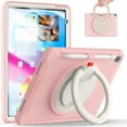 thumbnail image 1 of ELEHOLD Heavy Duty Rugged Case for iPad 10th Gen 10.9" (2022) Three-Layer Protection Foldable 360° Rotating Kickstand Portable Handle Grip Shockproof Case for Kids Adult,Pink, 1 of 8