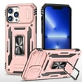 thumbnail image 1 of ELEHOLD Heavy Duty Rugged Case for iPhone 13 Pro 6.1 inch Full Body Protection with Camera Lens Cover Magnetic Metal Ring Holder Kickstand Anti-Scratch Shockproof Case,Rosegold, 1 of 7