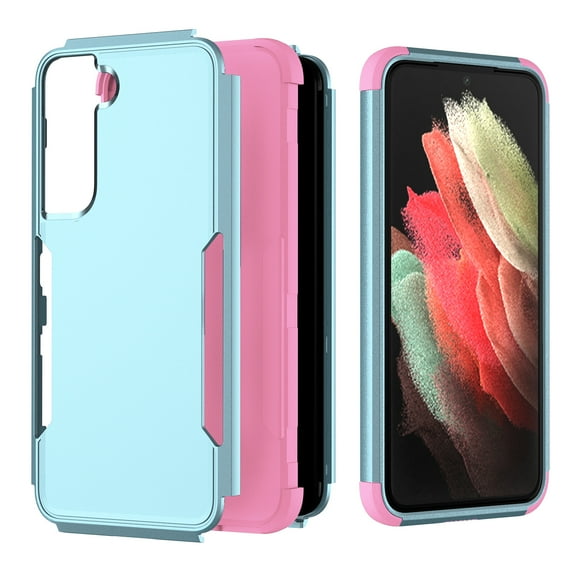 ELEHOLD Hybrid Case for Samsung Galaxy S23 Plus 6.6" Rugged Shockproof Anti-Scratch Anti-Fingerprint Protective Cover for Samsung S23+ 6.6 Inch,Green+Pink
