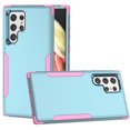 thumbnail image 1 of ELEHOLD Hybrid Case for Samsung Galaxy S23 Ultra 6.8"  Rugged Shockproof Anti-Scratch Anti-Fingerprint Protective Cover for Samsung S23 Ultra 6.8 Inch,Mint/Pink, 1 of 5