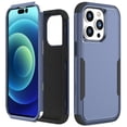 thumbnail image 1 of ELEHOLD Hybrid Case for iPhone 15 6.1" Rugged Shockproof Anti-Scratch Anti-Fingerprint Protective Hard PC Cover Support Wireless Charging for iPhone 15 - Blue+Black, 1 of 6
