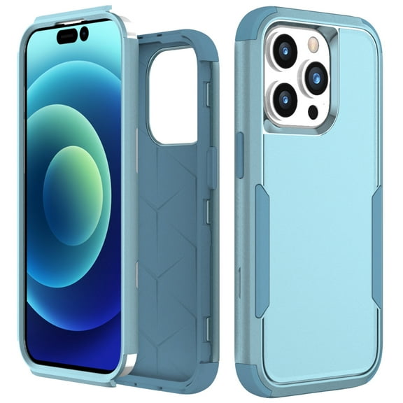 ELEHOLD Hybrid Case for iPhone 15 Plus 6.7" Rugged Shockproof Anti-Scratch Anti-Fingerprint Protective Hard PC Cover Support Wireless Charging for iPhone 15 Plus - Green