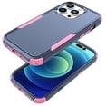 thumbnail image 1 of ELEHOLD Hybrid Case for iPhone 16 Pro Max 6.9" Rugged Shockproof Anti-Scratch Anti-Fingerprint Protective Hard PC Cover Support Wireless Charging for iPhone 16 Pro Max - Blue+Pink, 1 of 6