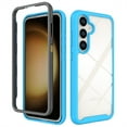 thumbnail image 1 of ELEHOLD Hybrid Clear Case for Samsung Galaxy S24, Slim Thin Lightweight Anti-Yellowing Transparent Clear Shockproof Bumper Frame Protective Case for Samsung Galaxy S24,Lightblue, 1 of 5