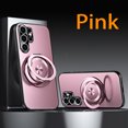 thumbnail image 1 of ELEHOLD Hybrid Frosted Plating Rugged Case For Samsung Galaxy S24 Ultra – PC + TPU Magnetic Shockproof Cover, MagSafe Compatible, with 360° Rotatable Ring Stand & Lens All-Inclusive Design, Pink, 1 of 7