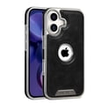 thumbnail image 1 of ELEHOLD Hybrid Rugged Case For iPhone 16 Plus – PU Leather + Hard PC Magnetic Shockproof Cover, MagSafe Compatible for Durable Protection, Black, 1 of 12