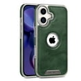 thumbnail image 1 of ELEHOLD Hybrid Rugged Case For iPhone 16 Plus – PU Leather + Hard PC Magnetic Shockproof Cover, MagSafe Compatible for Durable Protection, Green, 1 of 12
