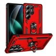 thumbnail image 1 of ELEHOLD Hybrid Rugged Case for Samsung Galaxy S25 Ultra Full Body Protection with Metal Magnetic 360° Rotating Ring Holder Kickstand Shockproof Heavy Duty Case for Samsung Galaxy S25 Ultra,Red, 1 of 6