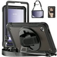 thumbnail image 1 of ELEHOLD Hybrid Rugged Case for Samsung Galaxy Tab A9 2023 8.7-inch Heavy Duty Shockproof Case with 360° Rotatable Handstrap Foldable Kickstand Crossbody Shoulder Strap, A, 1 of 9