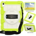 thumbnail image 1 of ELEHOLD Hybrid Rugged Case for iPad 10th Gen 10.9" 2022, Heavy Duty Shockproof Cover with 360° Rotation Handstrap Kickstand Detachable Shoulder Strap Pencil Holder for iPad 10.9 Inch,Green, 1 of 8
